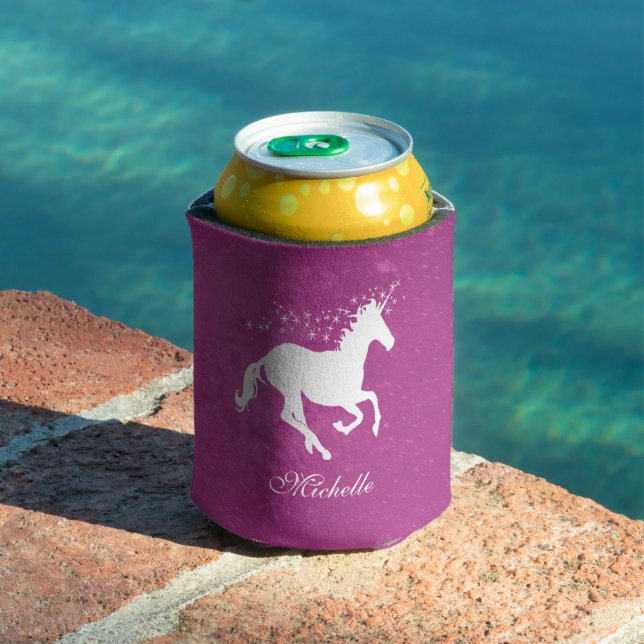 Porta-lata Magenta Unicorn Personalizado Pode Resfriar (Piscina in situ)