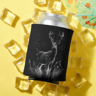 Porta-lata Maiestoso cervo na natureza - Arte Preta e Branca
