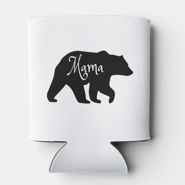 Porta-lata Mama Urso preto e branco (Traseira)