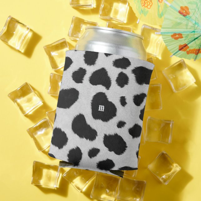 Porta-lata Manchas brancas e pretas, padrão de textura de pel (Verão in situ)