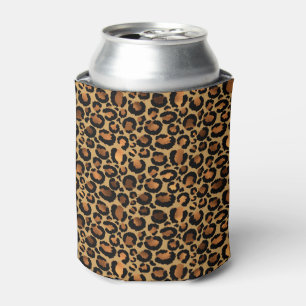Porta-lata Manchas de Leopardo Marrom Elegante Animal Selvage