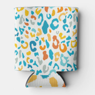 Porta-lata Manchas-leopardo: Textura Vintage Colorida.