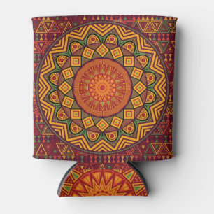 Porta-lata Mandala africana, designs circulares polinésias.