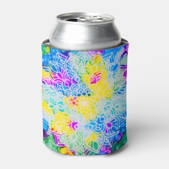 Porta-lata Mandala em tinta a álcool (Can Front)