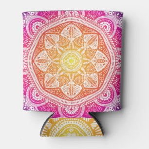 Porta-lata Mandala floral fundamental: vindima colorida.