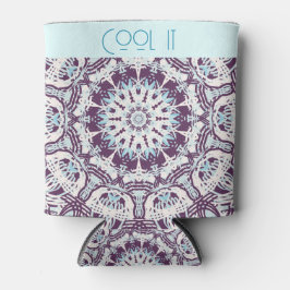 Porta-lata Mandala Magical Spiritual Blue Purple Ornamental.