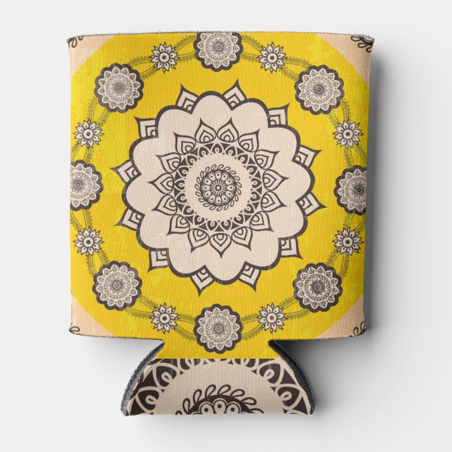 Porta-lata Mandala Ornamental: Design de Estilo Étnico. (Frente)
