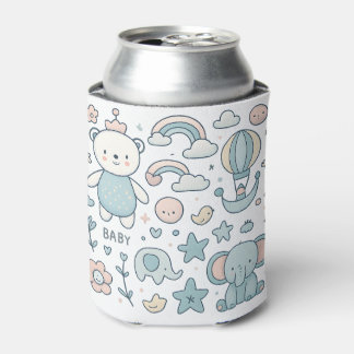 Porta-lata Manga de Urso de Pelúcia Arco-íris para Lata de Be