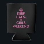 Porta-lata Mantenha a calma cor-de-rosa pode arrefecer para a<br><div class="desc">O Neon Pink fica calmo pode fazer mais frio para a festa de fim de semana das meninas. Mantenha a calma personalizada e o seu frasco de texto / pode arrefecer. Faça seu próprio engraçado manter calma e carregar na design de paródia. Vintage keepcalmandcarryon tipografia com coroa. Crie sua própria...</div>