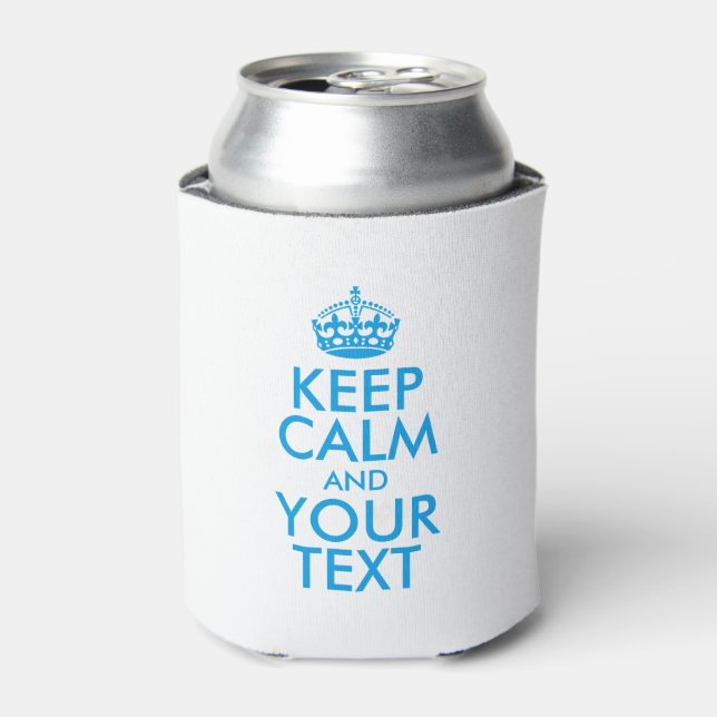 Porta-lata MANTENHA CALMA Personalizada e SEU TEXTO - palavra (Can Front)