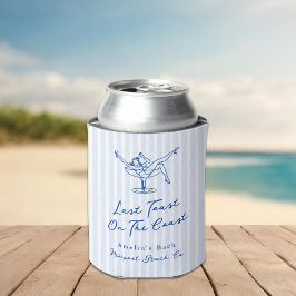 Porta-lata Mão Branca Desenhada Azul Última Brinde na Costa