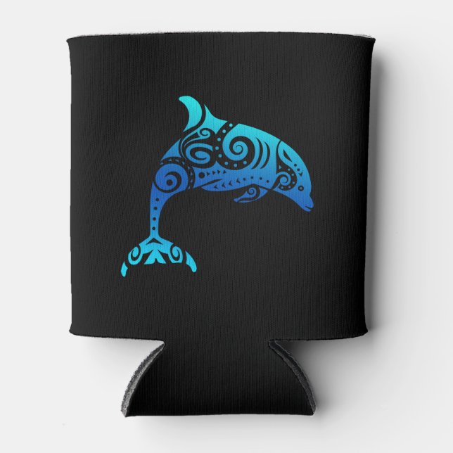 Porta-lata Maori Dolphin Polynésia Tribal Tattoo Idea (Frente)