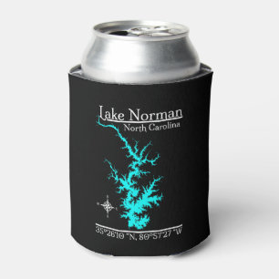 Porta-lata Mapa Coordenadas do Lago Norman Carolina do Norte