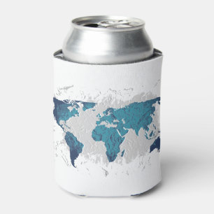 Porta-lata Mapa criativo do desenho do mundo