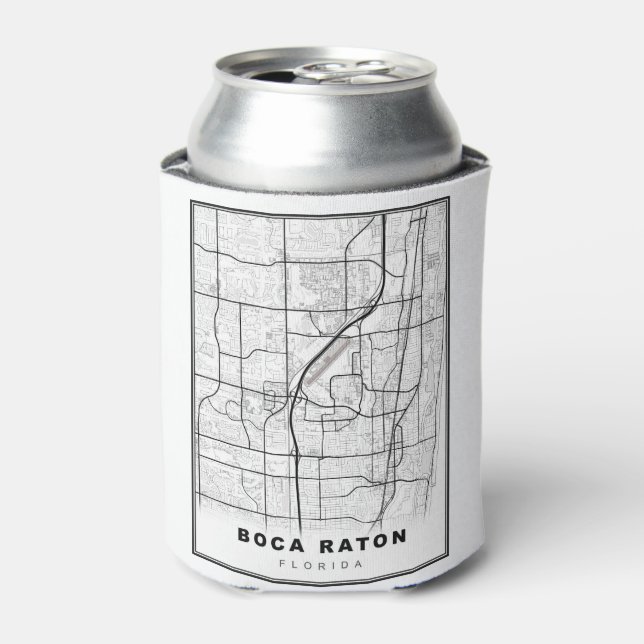Porta-lata Mapa de Boca Raton (Can Front)