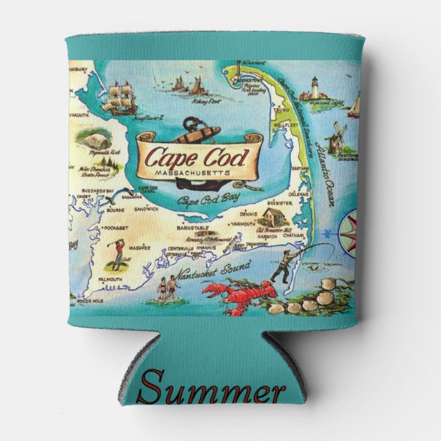 Porta-lata Mapa de Cape Cod  (Frente)