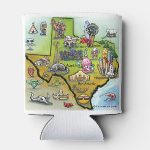 Porta-lata Mapa de Cartoons do Texas