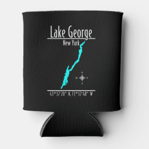 Porta-lata Mapa de Coordenadas da Margem do Lago George Nova