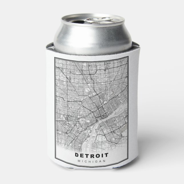 Porta-lata Mapa de Detroit (Can Front)