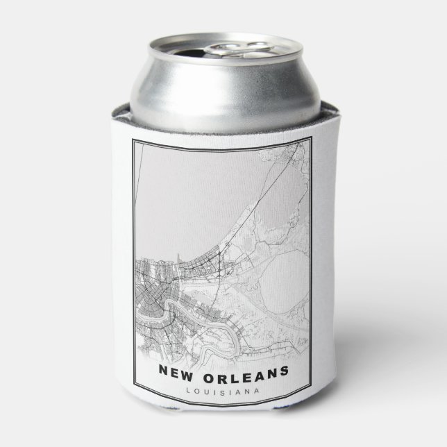 Porta-lata Mapa de Nova Orleans (Can Front)