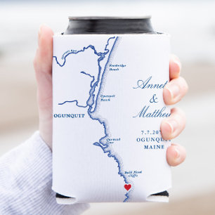 Porta-lata Mapa de Ogunquit Maine Favor de Casamento Bebida