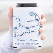 Mapa do Cabo Cod Suporte para Bebidas Lembrança de