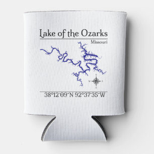 Porta-lata Mapa do Lago dos Ozarks Missouri Isolante de Lata 