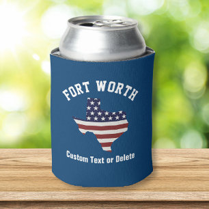 Porta-lata Mapa do Texas Bandeira Patriótica EUA Sua cida