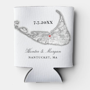 Porta-lata Mapa Nantucket Preto e Casamento Branco Favorece B