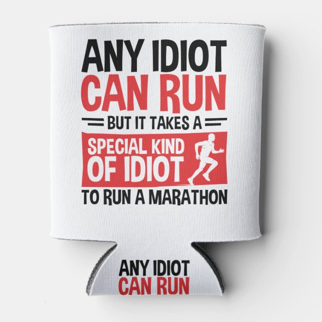 Porta-lata Marathon Runner Any Idiot Can Run (Frente)