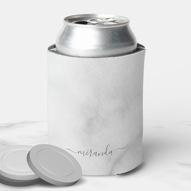 Porta-lata Marble Branco de Nome Personalizado de Script Mode (Criador carregado)