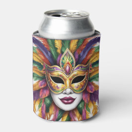 Porta-lata Mardi Gras Adicione Nome Máscara de Carnaval