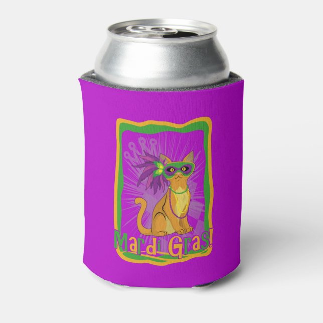 Porta-lata Mardi Gras Cat (Can Back)