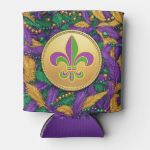 Porta-lata Mardi Gras Fleur de lis