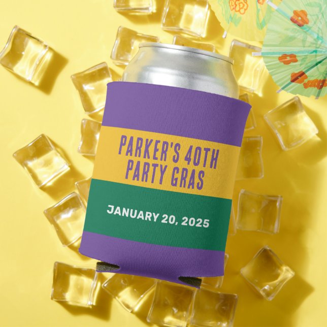 Porta-lata Mardi Gras Stripe (Verão in situ)