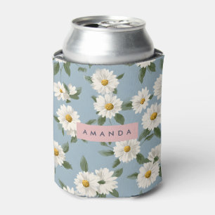 Porta-lata Margaridas Brancas Encantadoras Personalizadas em