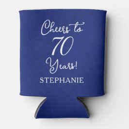 Porta-lata Marinho Azul Alegra aos 70 anos 70 de aniversário