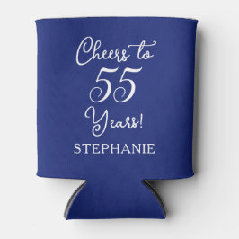 Porta-lata Marinho Azul Cheers para 55 anos 55 anos aniversár