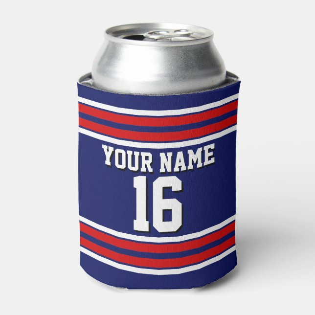 Porta-lata Marinho Azul com Red White Stripes Team Jersey (Can Front)