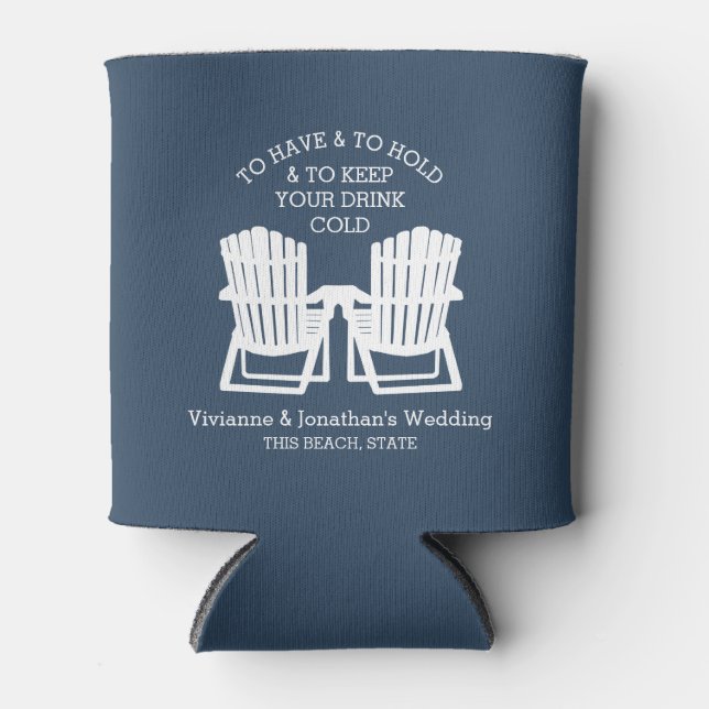 Porta-lata Marinho Azul das Câmaras de Adirondack (Frente)