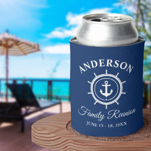 Porta-lata Marinho Azul de Reunião da Família de Auxiliares