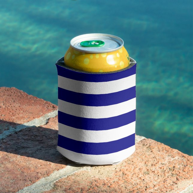 Porta-lata Marinho Azul e Bandas Brancas (Piscina in situ)