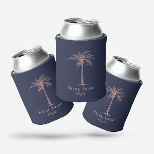 Porta-lata Marinho Azul Rosa Dourado Palm Tree  da Tribo da N