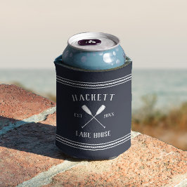 Porta-lata Marinho Blue Rustic Oars Personalizado Lake House