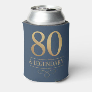 Porta-lata Marinho Elegante e 80 Dourado e aniversário lendár