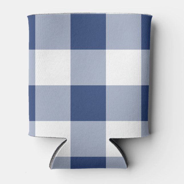 Porta-lata Marinho Gingham Pattern (Frente)