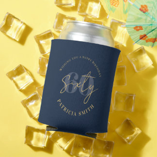 Porta-lata Marinho moderno Elegante 60º aniversário