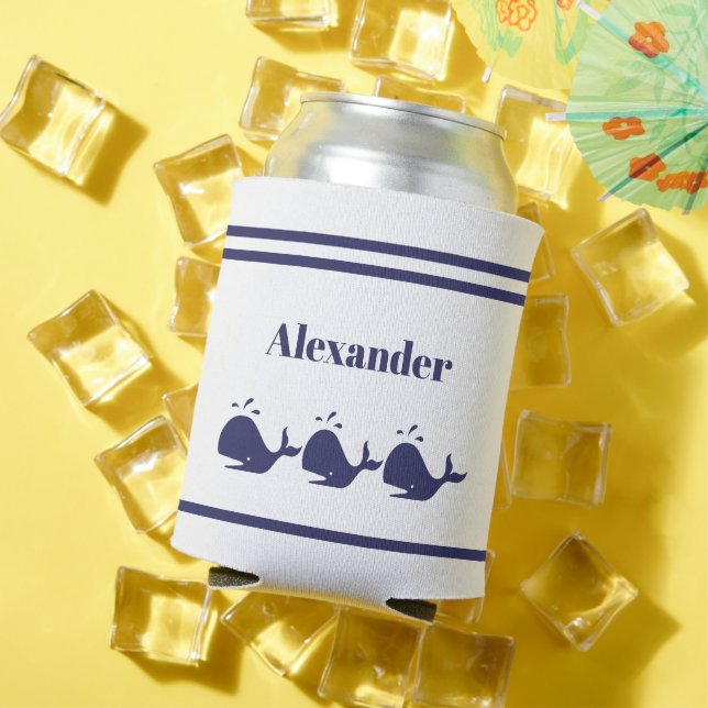 Porta-lata Marinho náutico Tribaleia Azul, com vida costeira  (Verão in situ)