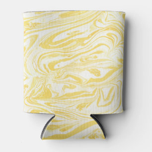 Porta-lata Mármore Amarelo Elegante: Textura Desenhada À Mão