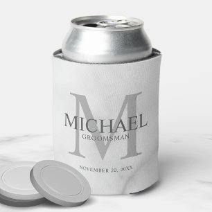 Porta-lata Mármore branco elegante padrinhos de casamento
